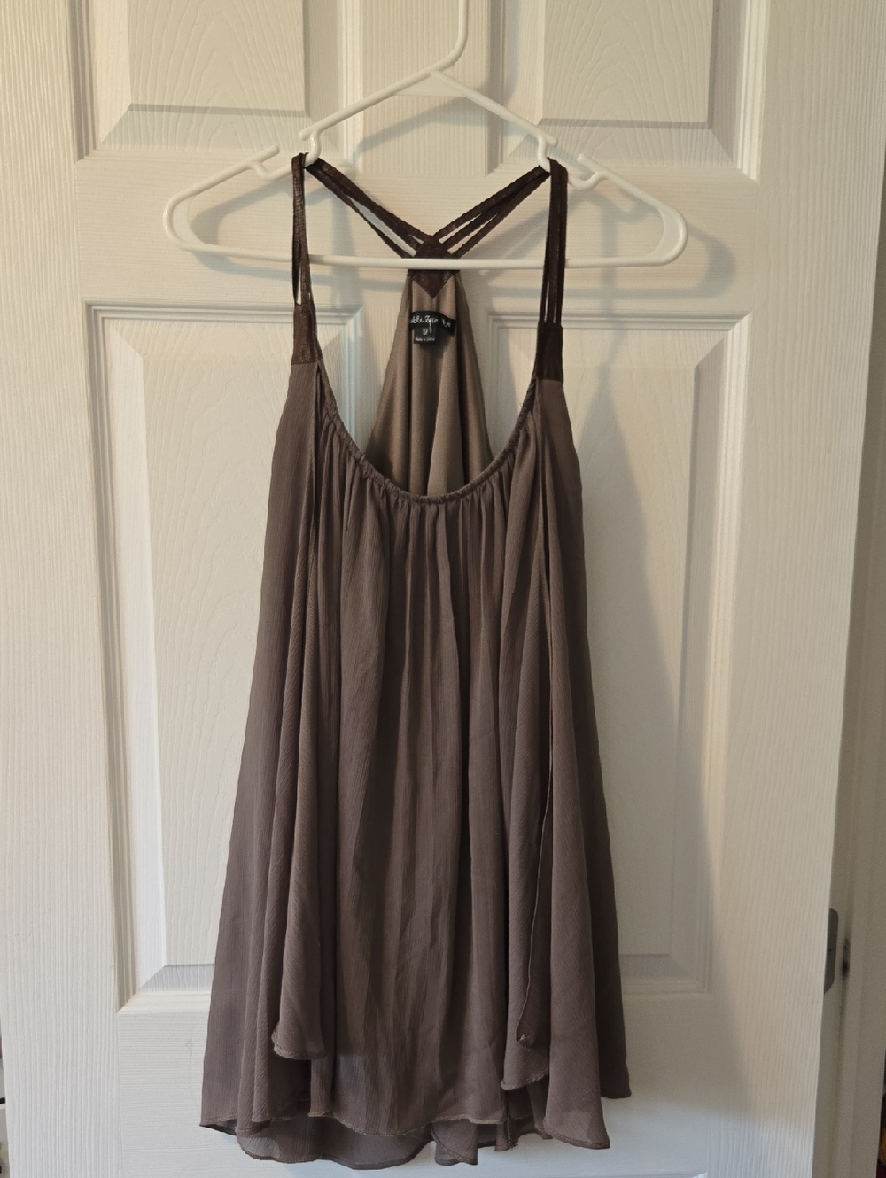 Double Zero Taupe Strappy Tank Dress